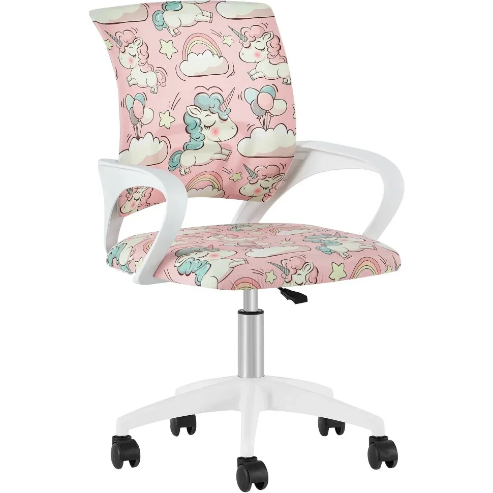 Кресло офисное TopChairs Simple SN Junior принт Unicorns пластик белый Кресло офисное TopChairs Simple SN Junior принт Unicorns пластик белый