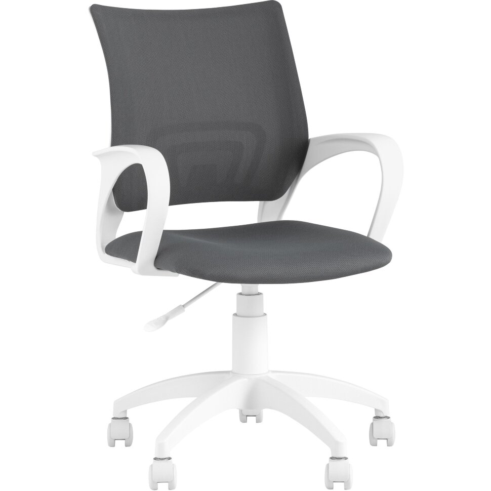 Topchairs ST-BASIC-W серая ткань крестовина белый пластик Topchairs ST-BASIC-W серая ткань крестовина белый пластик