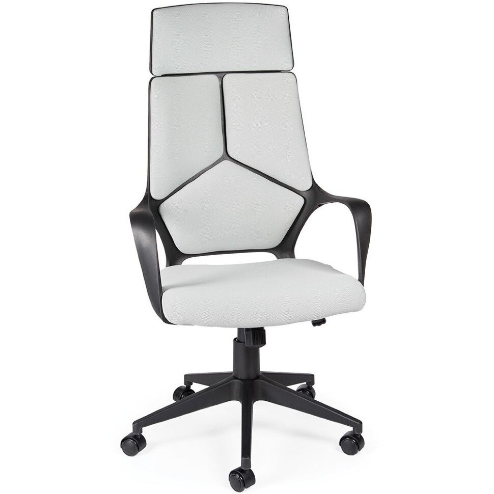 Кресло офисное / IQ / (black+grey) черный пластик / светло серая ткань Кресло офисное / IQ / (black+grey) черный пластик / светло серая ткань