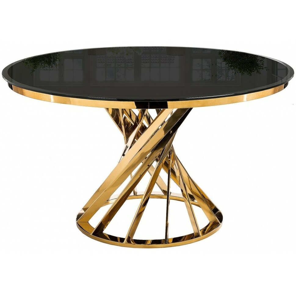 Стол стеклянный Twist gold / black Стол стеклянный Twist gold / black
