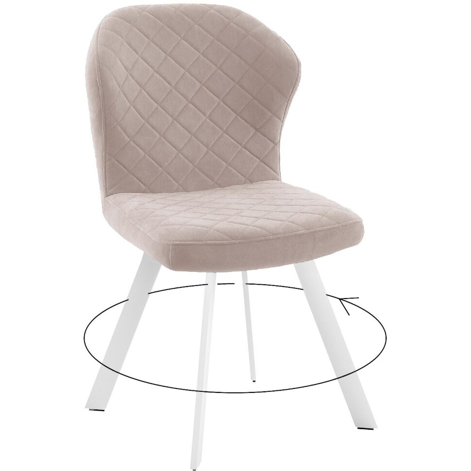 Стул DikLine 339 поворотный B03 BEIGE, ножки белые Стул DikLine 339 поворотный B03 BEIGE, ножки белые
