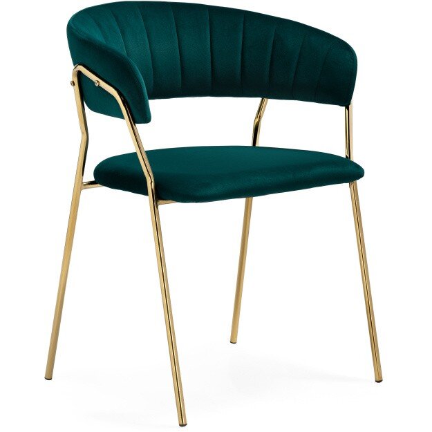 Стул на металлокаркасе Kamelia 1 green / gold Стул на металлокаркасе Kamelia 1 green / gold