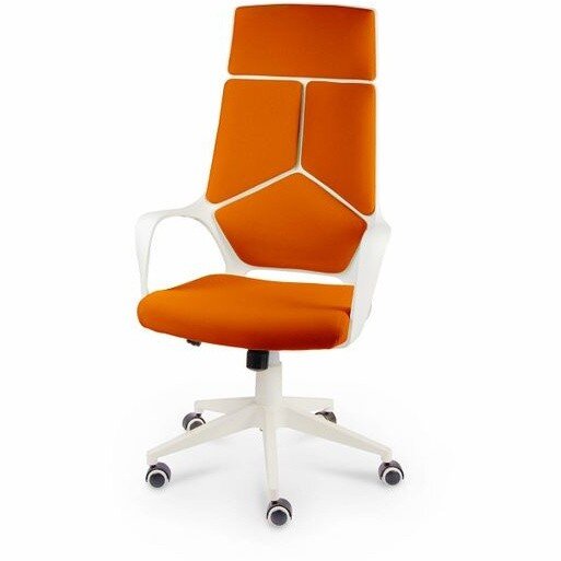Кресло офисное / IQ / (White plastic orange) белый пластик /оранжевая ткань Кресло офисное / IQ / (White plastic orange) белый пластик /оранжевая ткань