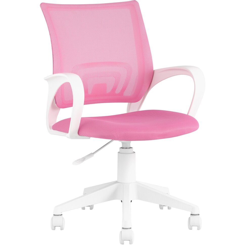 офисное TopChairs ST-BASIC-W розовый крестовина пластик белый офисное TopChairs ST-BASIC-W розовый крестовина пластик белый